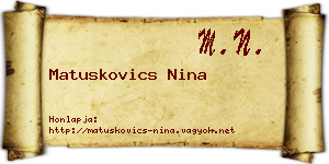 Matuskovics Nina névjegykártya